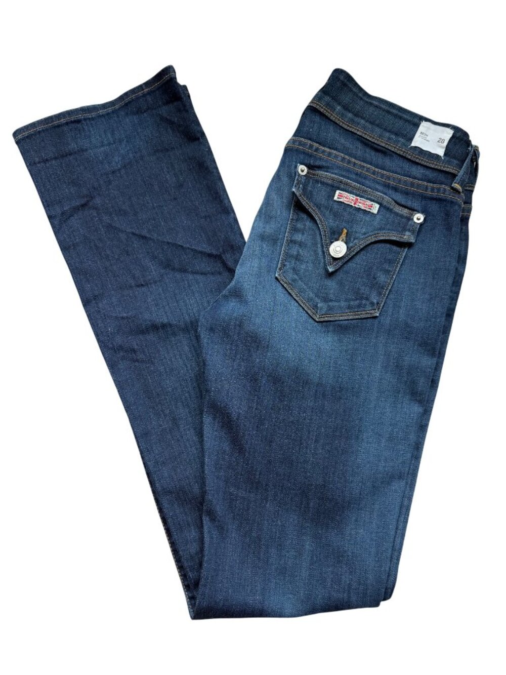 Hudson Jeans Womens Size 28 Beth Baby Boot Mid Rise Icon Wash Flap Pocket